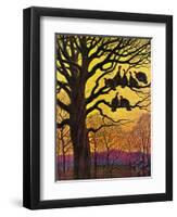 "Wild Turkeys Roosting,"November 1, 1938-Paul Bransom-Framed Giclee Print