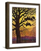 "Wild Turkeys Roosting,"November 1, 1938-Paul Bransom-Framed Giclee Print