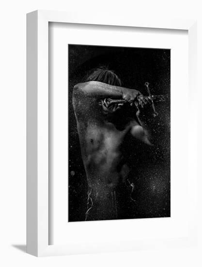 Wild Warrior with Huge Metal Sword-outsiderzone-Framed Photographic Print