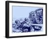 Wild West and attack by Indians-Robert Prowse-Framed Giclee Print
