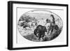 Wild West -- Indian during Buffalo Hunt-null-Framed Giclee Print