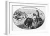 Wild West -- Indian during Buffalo Hunt-null-Framed Giclee Print