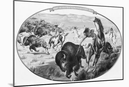 Wild West -- Indian during Buffalo Hunt-null-Mounted Giclee Print