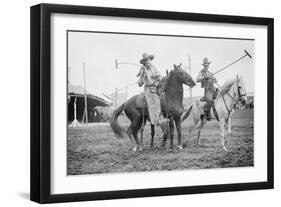 Wild West Polo Played By Cowboys on Horses at Coney Island-null-Framed Art Print