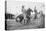 Wild West Polo Played By Cowboys on Horses at Coney Island-null-Stretched Canvas