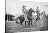 Wild West Polo Played By Cowboys on Horses at Coney Island-null-Stretched Canvas