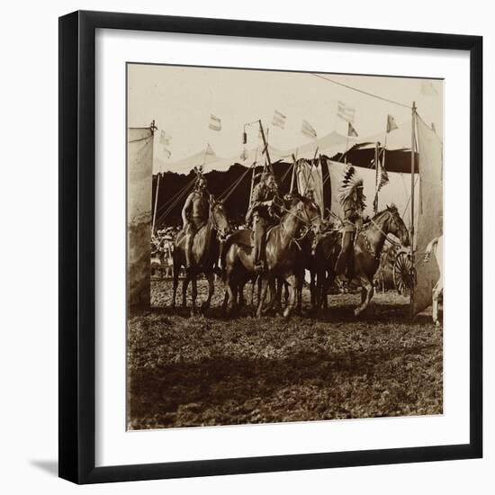 Wild West Show Indian War Party-null-Framed Art Print