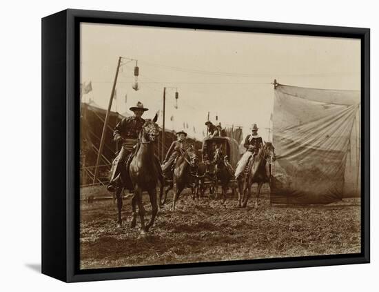 Wild West Show Stagecoach Scene-null-Framed Stretched Canvas