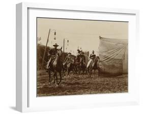 Wild West Show Stagecoach Scene-null-Framed Art Print