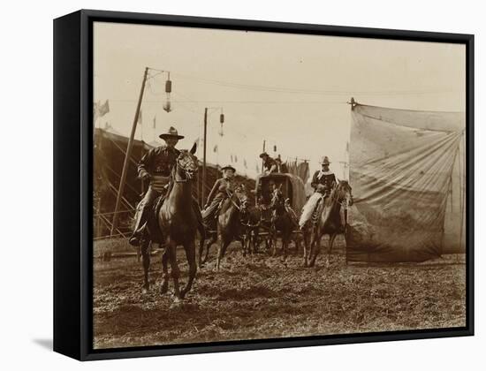 Wild West Show Stagecoach Scene-null-Framed Stretched Canvas