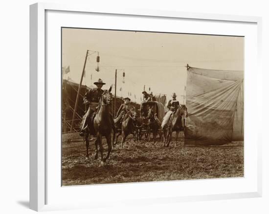 Wild West Show Stagecoach Scene-null-Framed Art Print
