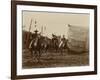 Wild West Show Stagecoach Scene-null-Framed Art Print