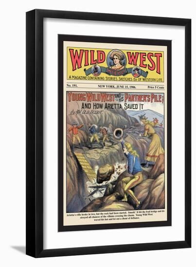 Wild West Weekly: Young Wild West and His Partner's Pile-null-Framed Art Print