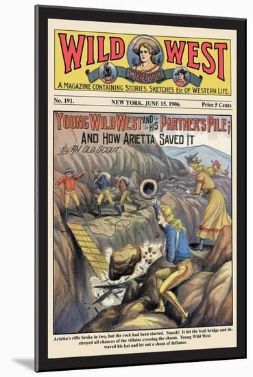 Wild West Weekly: Young Wild West and His Partner's Pile-null-Mounted Art Print