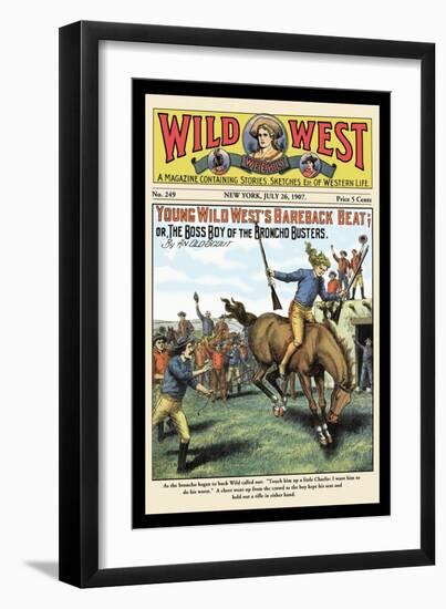 Wild West Weekly: Young Wild West's Bareback Beat-null-Framed Art Print