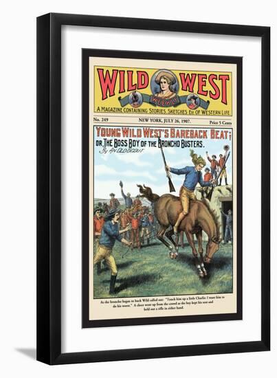 Wild West Weekly: Young Wild West's Bareback Beat-null-Framed Art Print