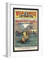 Wild West Weekly: Young Wild West's Bucking Broncos-null-Framed Art Print