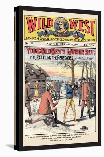 Wild West Weekly: Young Wild West's Mirror Shot-null-Stretched Canvas