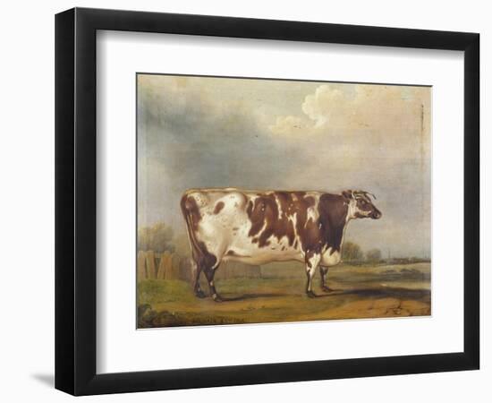 Wildair' an Eight-Year-Old Heifer in a River Landscape, 1827-Thomas Weaver-Framed Premium Giclee Print