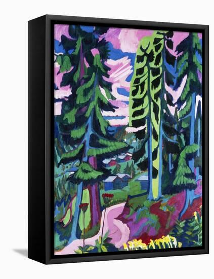 Wildboden (Bergwald; Sommerlicher Waldweg)-Ernst Ludwig Kirchner-Framed Stretched Canvas