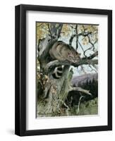 Wildcat in a Tree, 1902-Wilhelm Kuhnert-Framed Giclee Print