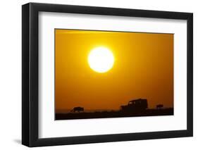 Wildebeest Near Safari Truck at Sunrise-Paul Souders-Framed Photographic Print