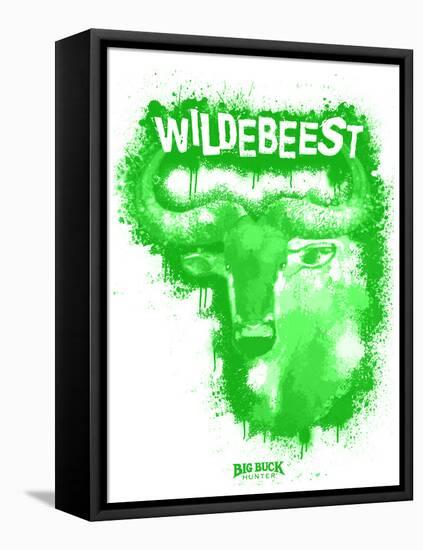 Wildebeest Spray Paint Green-Anthony Salinas-Framed Stretched Canvas