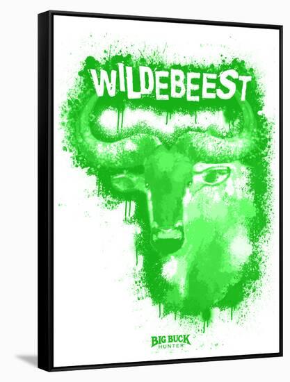 Wildebeest Spray Paint Green-Anthony Salinas-Framed Stretched Canvas