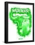 Wildebeest Spray Paint Green-Anthony Salinas-Framed Poster