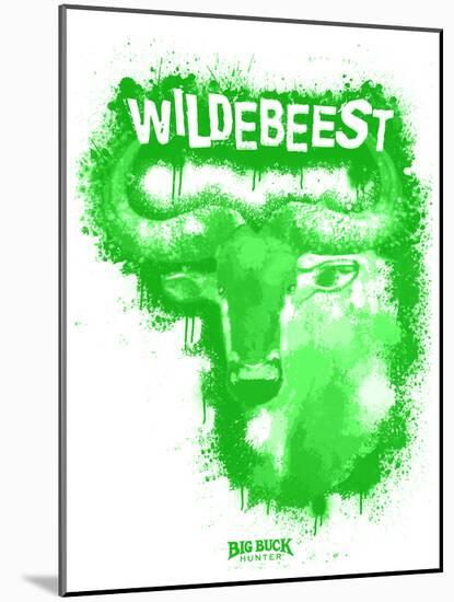 Wildebeest Spray Paint Green-Anthony Salinas-Mounted Poster