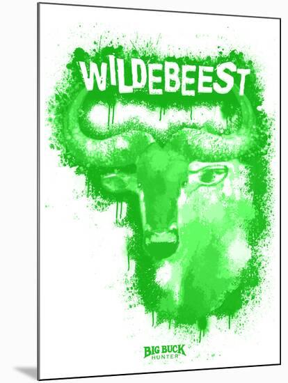 Wildebeest Spray Paint Green-Anthony Salinas-Mounted Poster