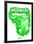 Wildebeest Spray Paint Green-Anthony Salinas-Framed Poster