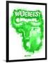 Wildebeest Spray Paint Green-Anthony Salinas-Framed Poster