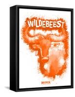 Wildebeest Spray Paint Orange-Anthony Salinas-Framed Stretched Canvas