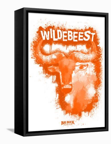 Wildebeest Spray Paint Orange-Anthony Salinas-Framed Stretched Canvas