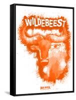 Wildebeest Spray Paint Orange-Anthony Salinas-Framed Stretched Canvas