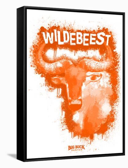 Wildebeest Spray Paint Orange-Anthony Salinas-Framed Stretched Canvas