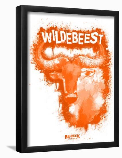 Wildebeest Spray Paint Orange-Anthony Salinas-Framed Poster