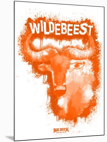 Wildebeest Spray Paint Orange-Anthony Salinas-Mounted Poster