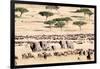 Wildebeests with African Elephants (Loxodonta Africana) in a Field, Masai Mara National Reserve-null-Framed Photographic Print