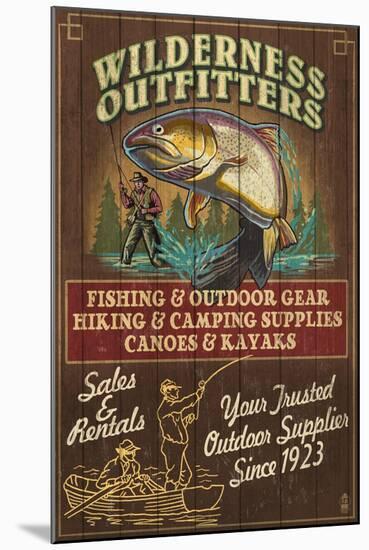 Wilderness Outfitters - Vintage Sign-Lantern Press-Mounted Art Print