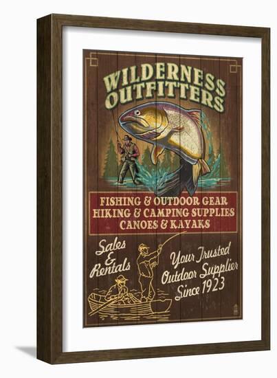 Wilderness Outfitters - Vintage Sign-Lantern Press-Framed Art Print