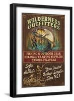 Wilderness Outfitters - Vintage Sign-Lantern Press-Framed Art Print