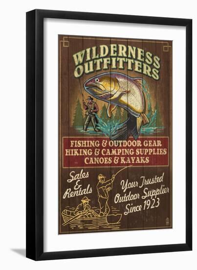 Wilderness Outfitters - Vintage Sign-Lantern Press-Framed Art Print