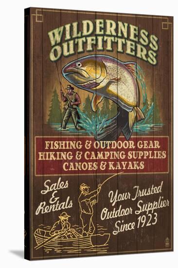 Wilderness Outfitters - Vintage Sign-Lantern Press-Stretched Canvas