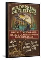 Wilderness Outfitters - Vintage Sign-Lantern Press-Framed Stretched Canvas