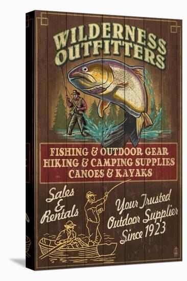 Wilderness Outfitters - Vintage Sign-Lantern Press-Stretched Canvas