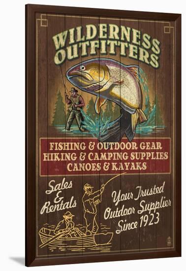 Wilderness Outfitters - Vintage Sign-Lantern Press-Framed Art Print