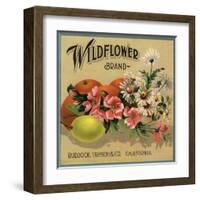 Wildflower Brand - Ruddock, California - Citrus Crate Label-Lantern Press-Framed Art Print