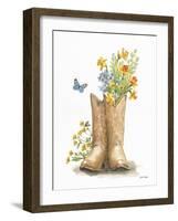 Wildflower Western I Sky Blue-Leslie Trimbach-Framed Art Print